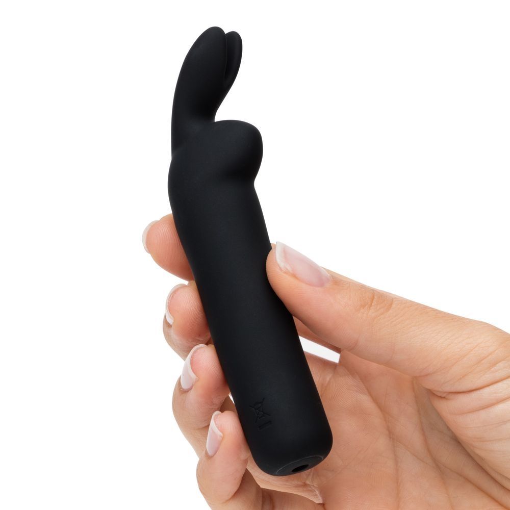 Черная вибропуля с ушками Rechargeable Rabbit Ears Bullet Vibrator 5
