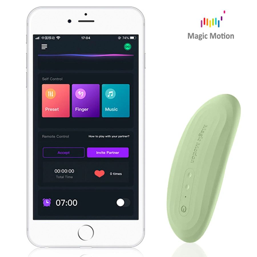 Зеленый вибромассажер в трусики Magic Motion Nyx - 8,8 см. 3