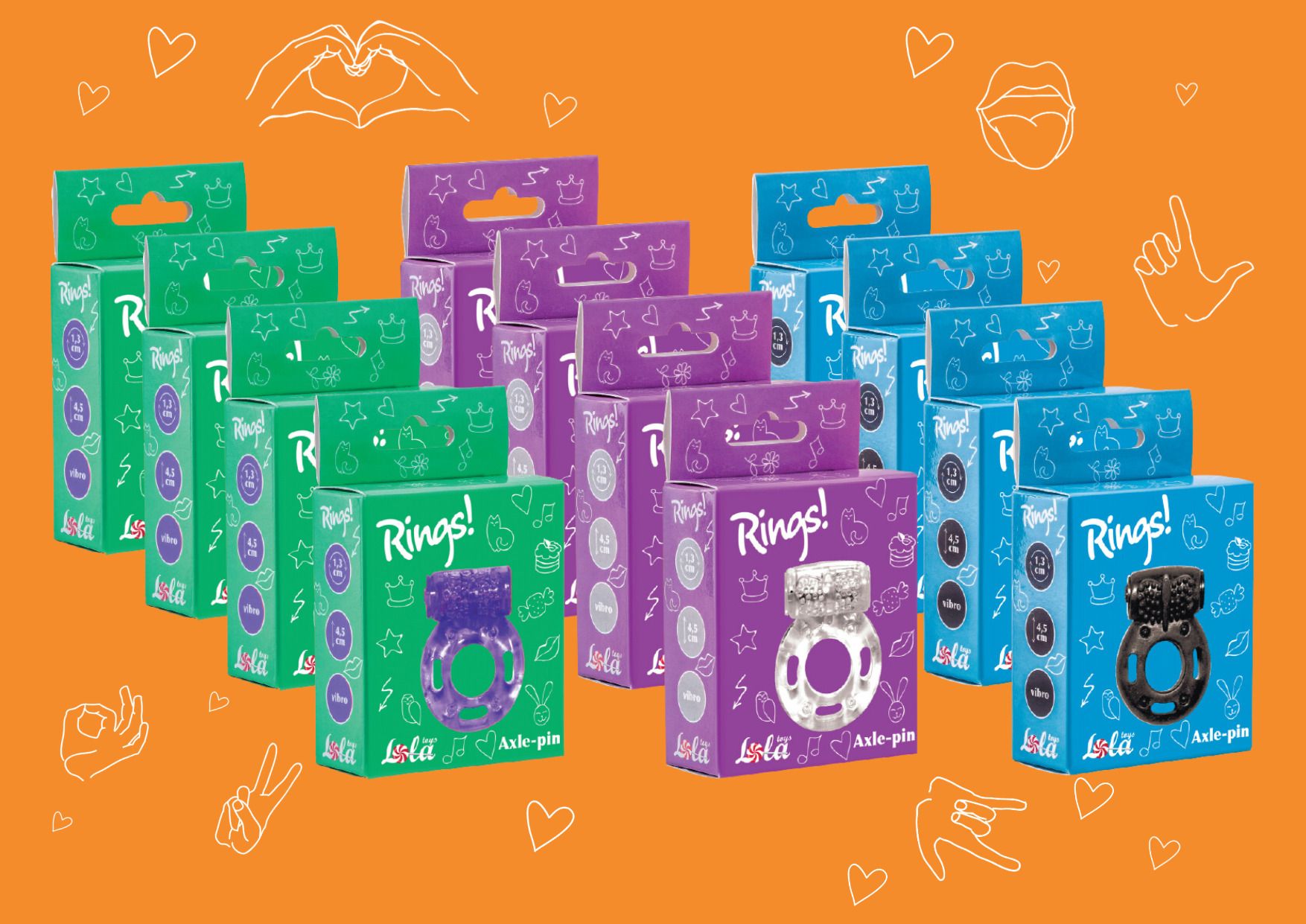 Бокс из 12 эрекционных колец Axle-pin 4