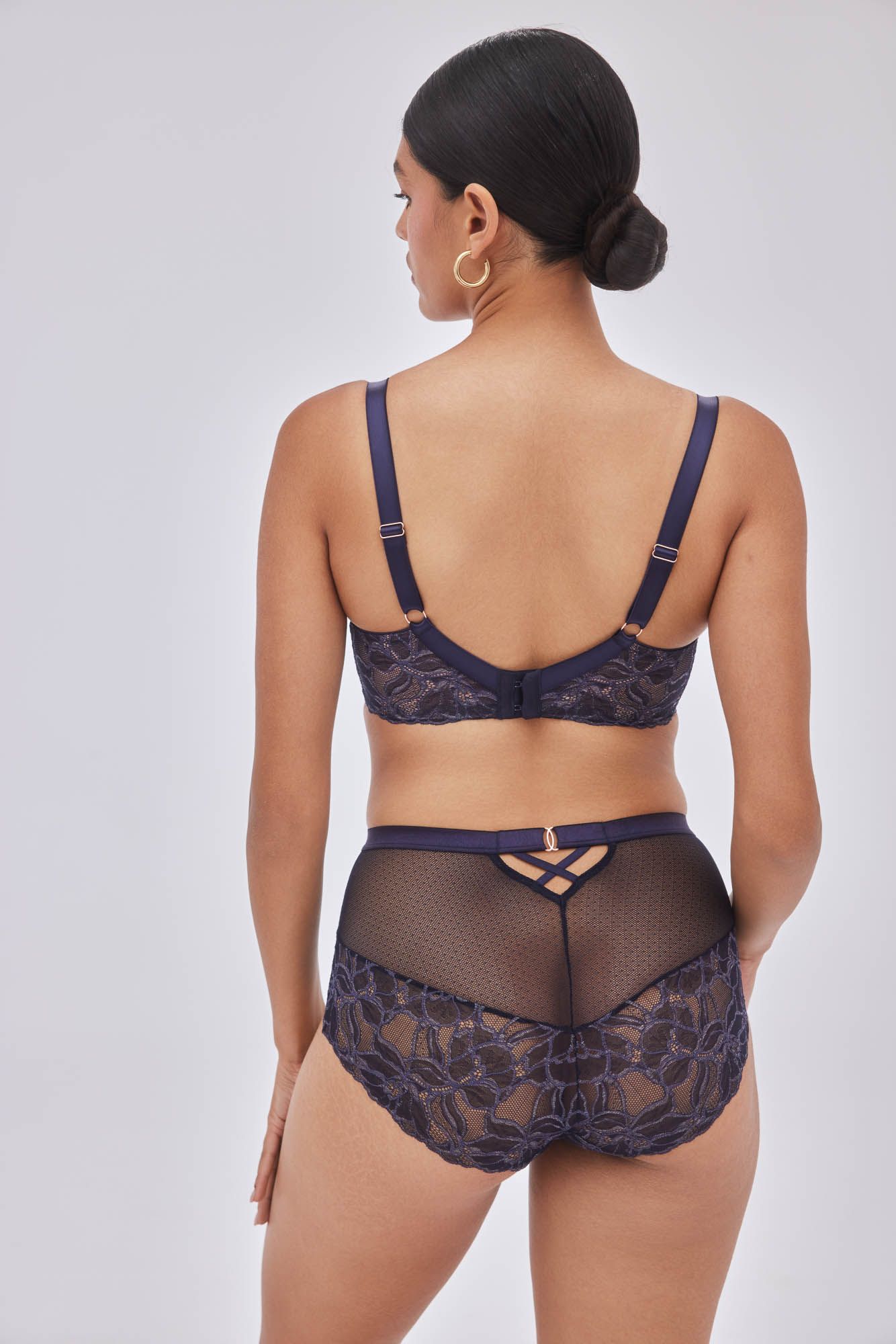 Темно-синий кружевной бюстгальтер Glow с шитыми чашками 3