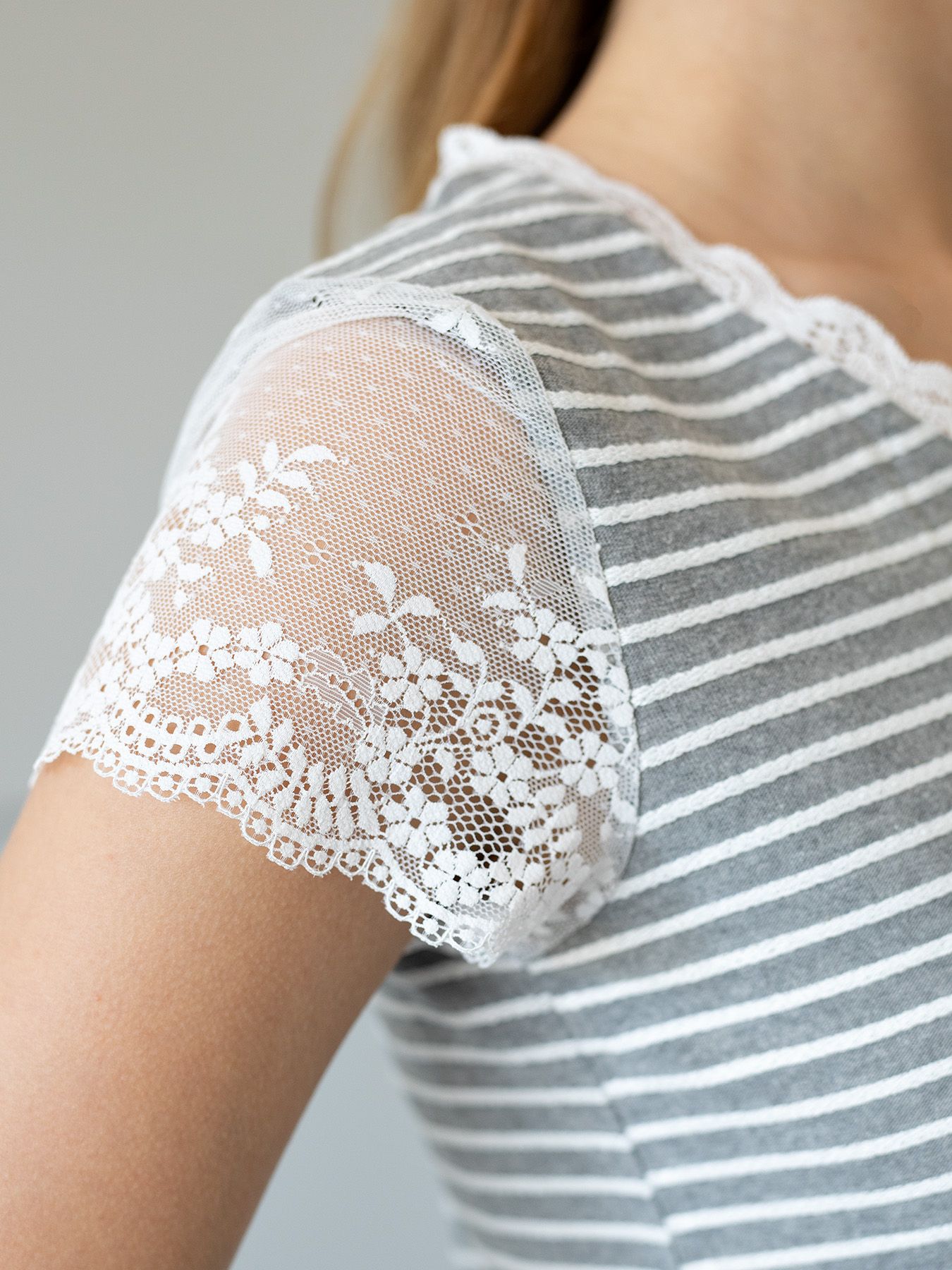 Женский домашний костюм-пижама с кружевом 5