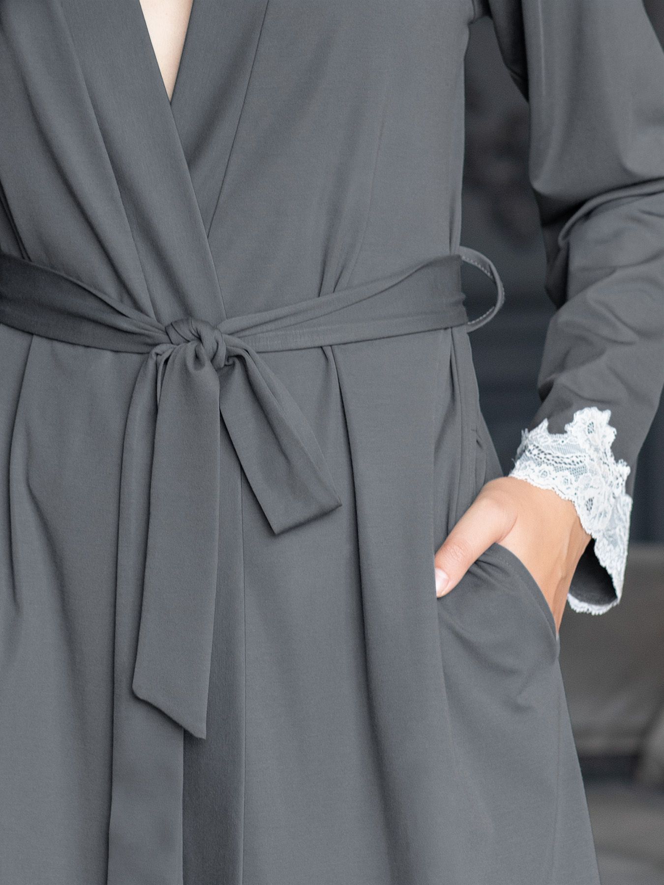 Женский домашний халат длины миди 6