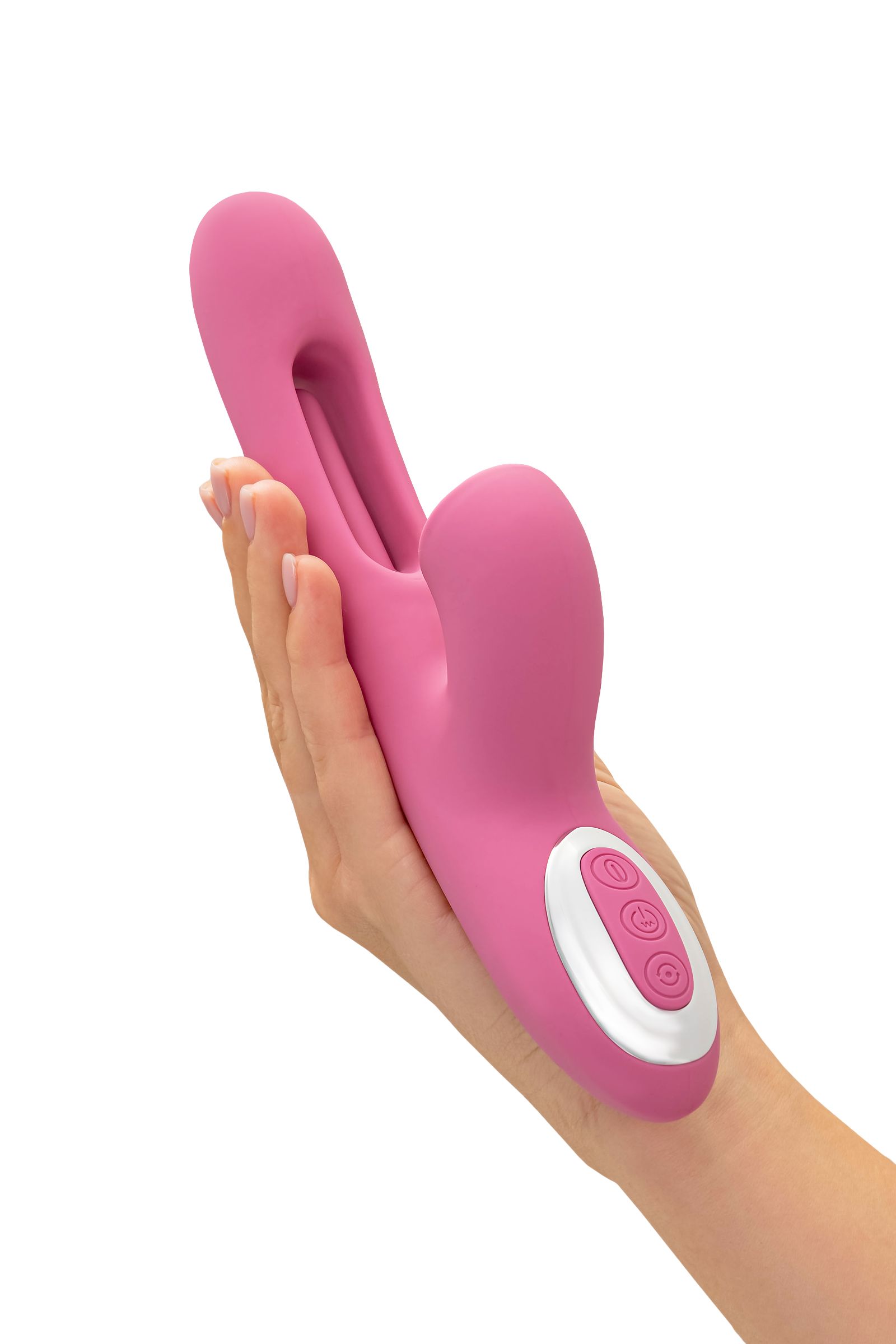 Розовый вибратор с двигающимся язычком и стимулирующим шариком Monti - 24 см. 6