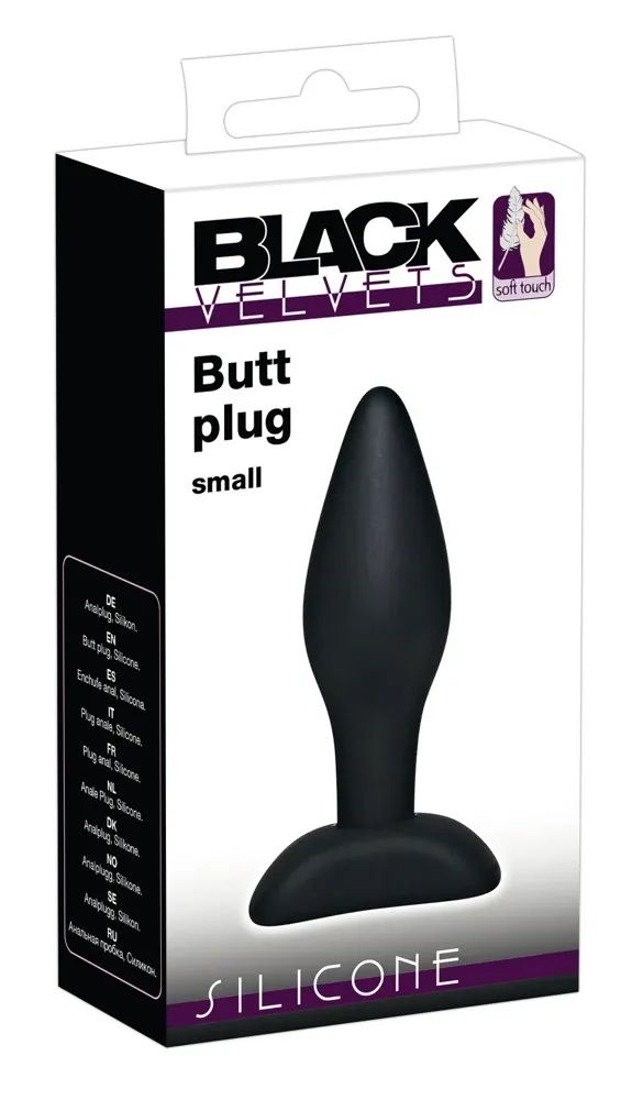 Чёрный анальный стимулятор Silicone Butt Plug Small - 9 см. 3