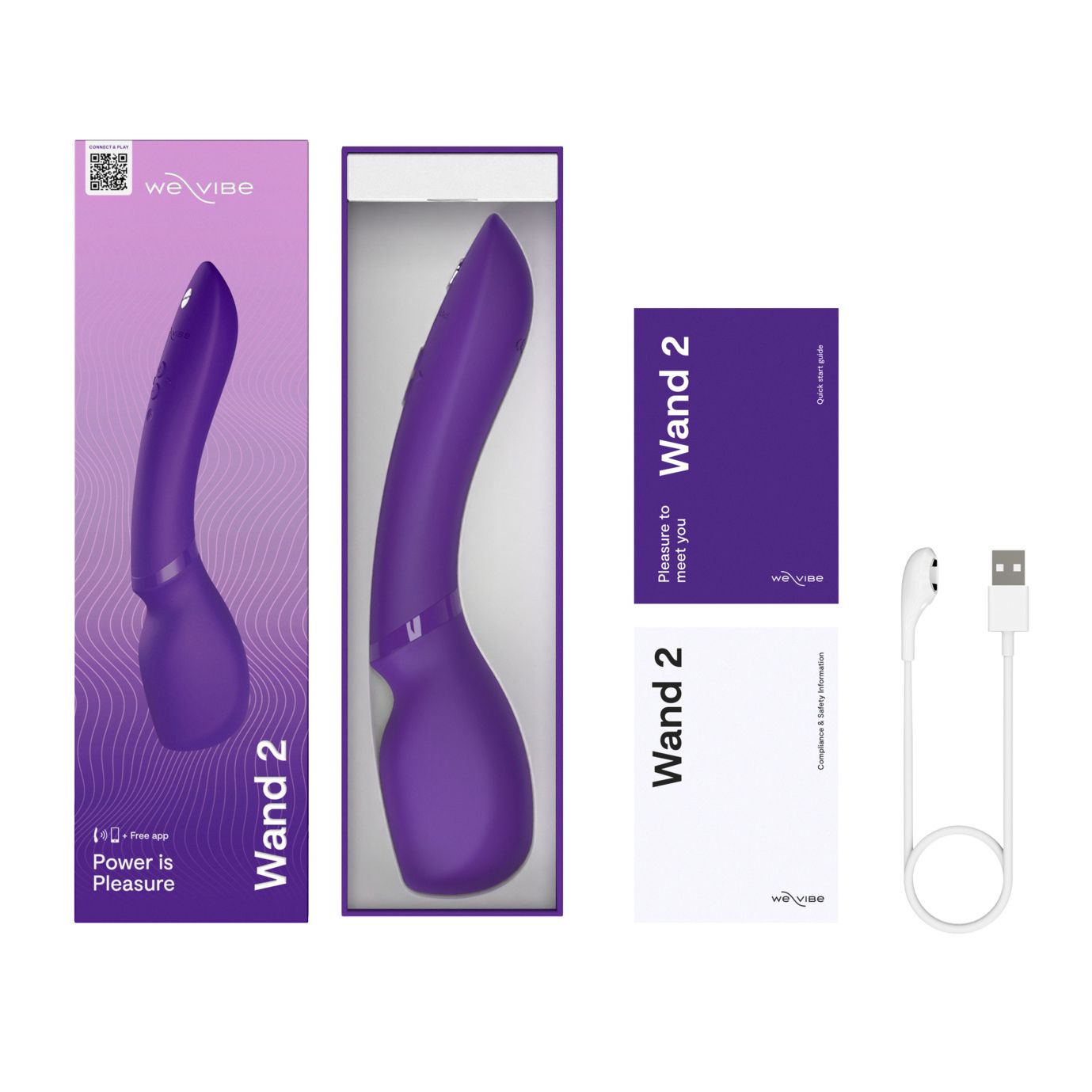 Фиолетовый жезловый вибратор We-Vibe Wand 2 - 27,3 см. 6