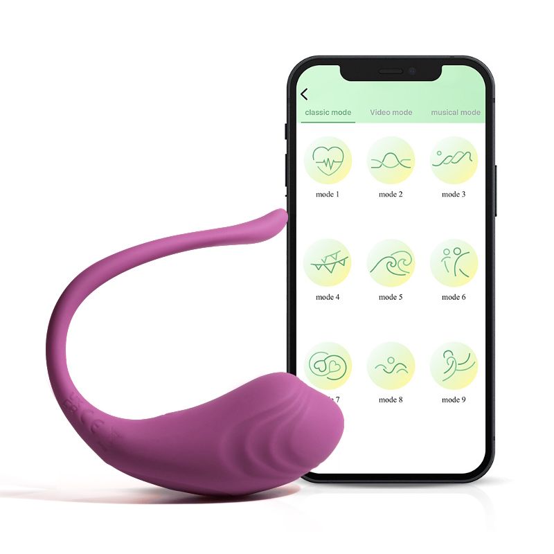 Фиолетовое виброяйцо с управлением через приложение 4