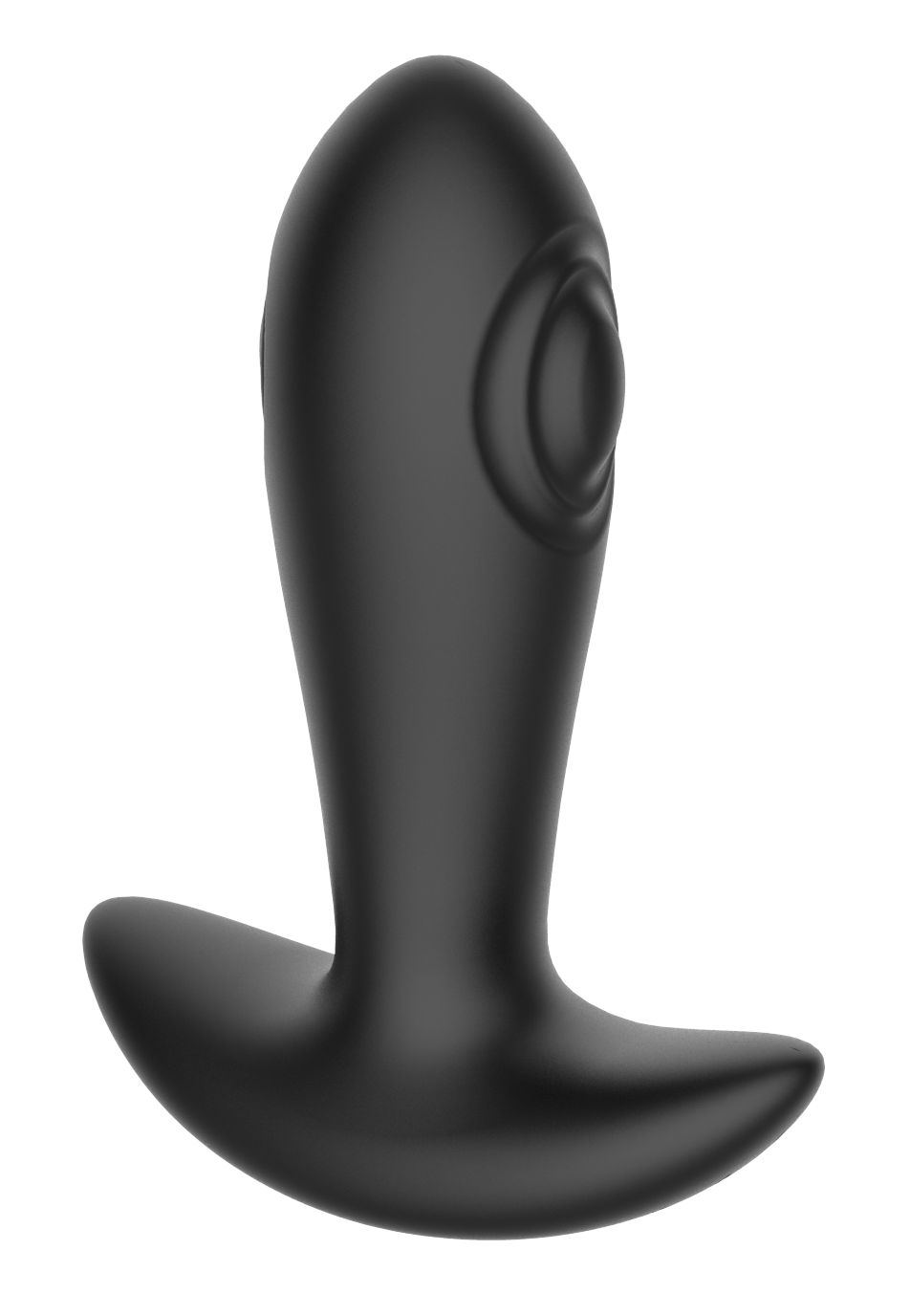 Черный массажер простаты с вибрацией, эффектом маятника и пультом ДУ 5