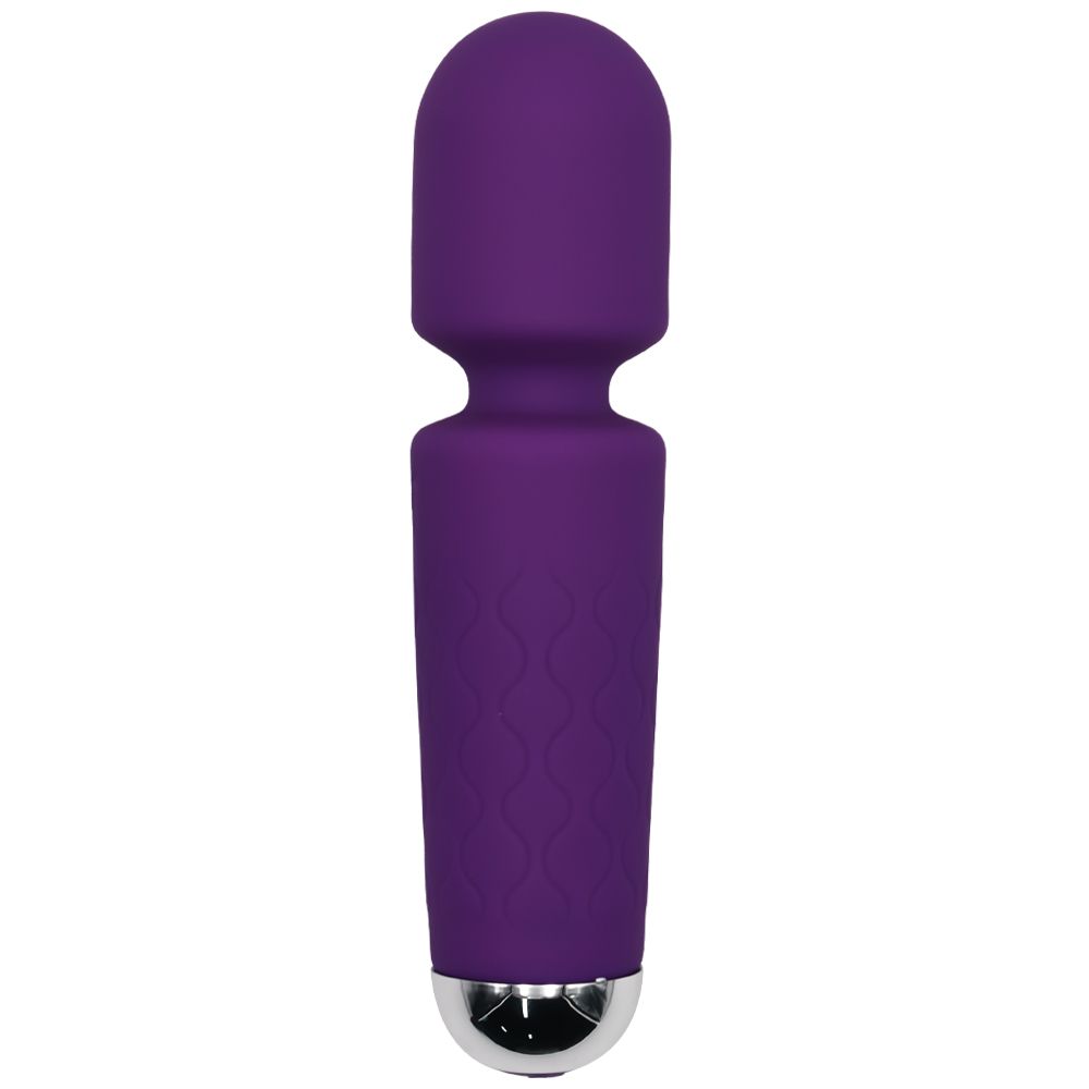Фиолетовый перезаряжаемый мини-wand вибратор - 16 см. 3