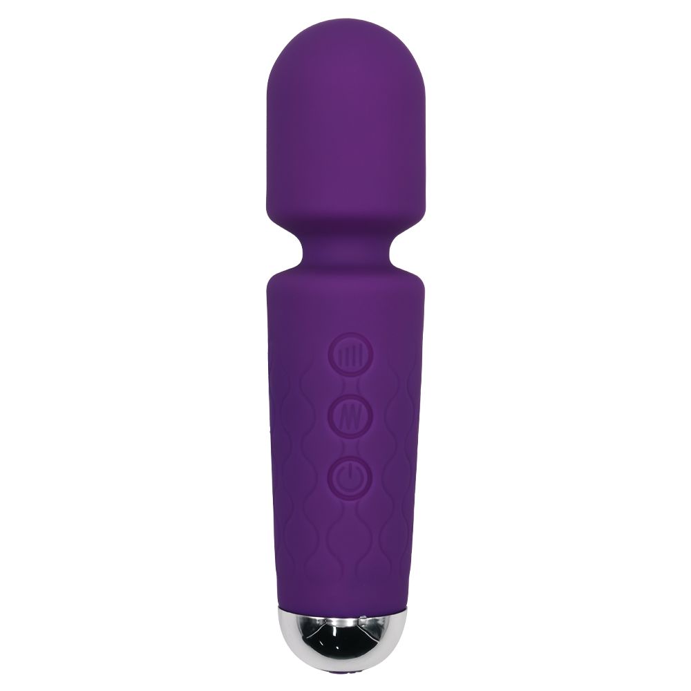 Фиолетовый перезаряжаемый мини-wand вибратор - 16 см. 1