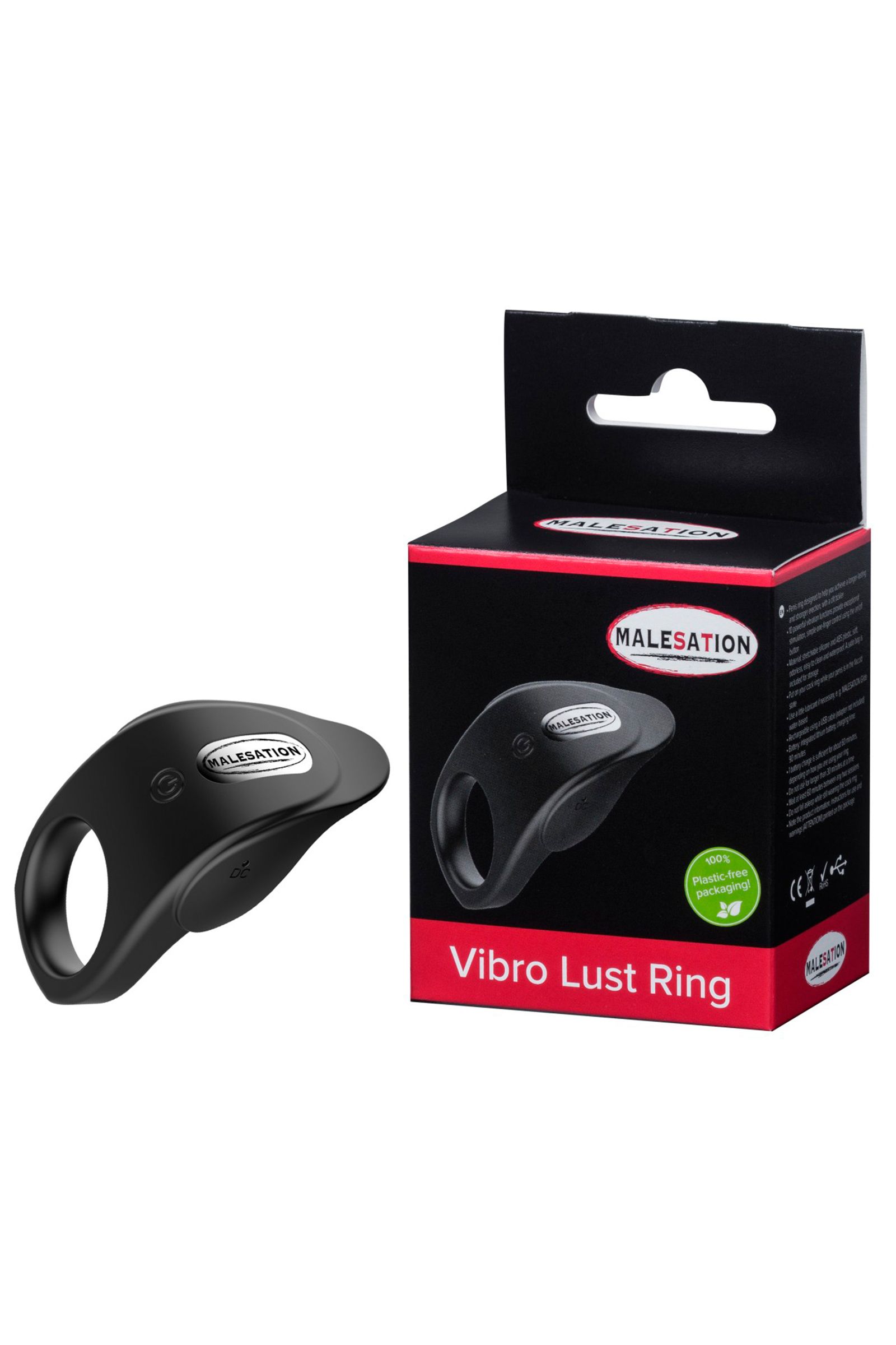 Черное эрекционное виброкольцо Vibro Lust Ring 5
