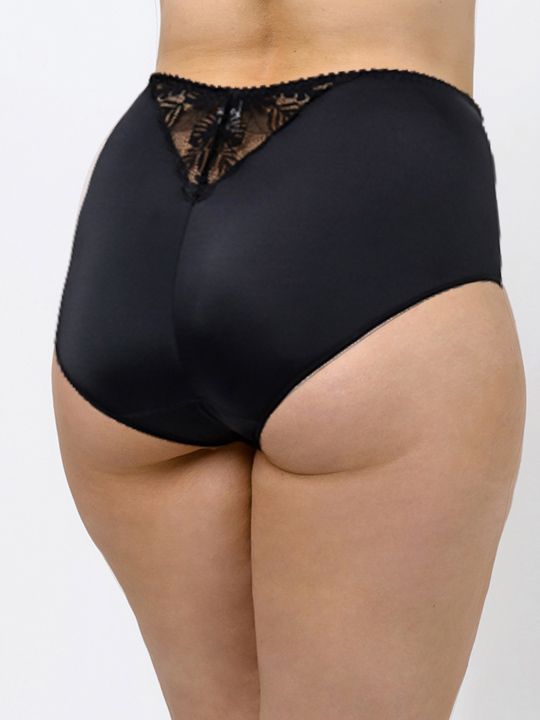 Высокие трусы-слипы с кружевной вставкой сзади 4