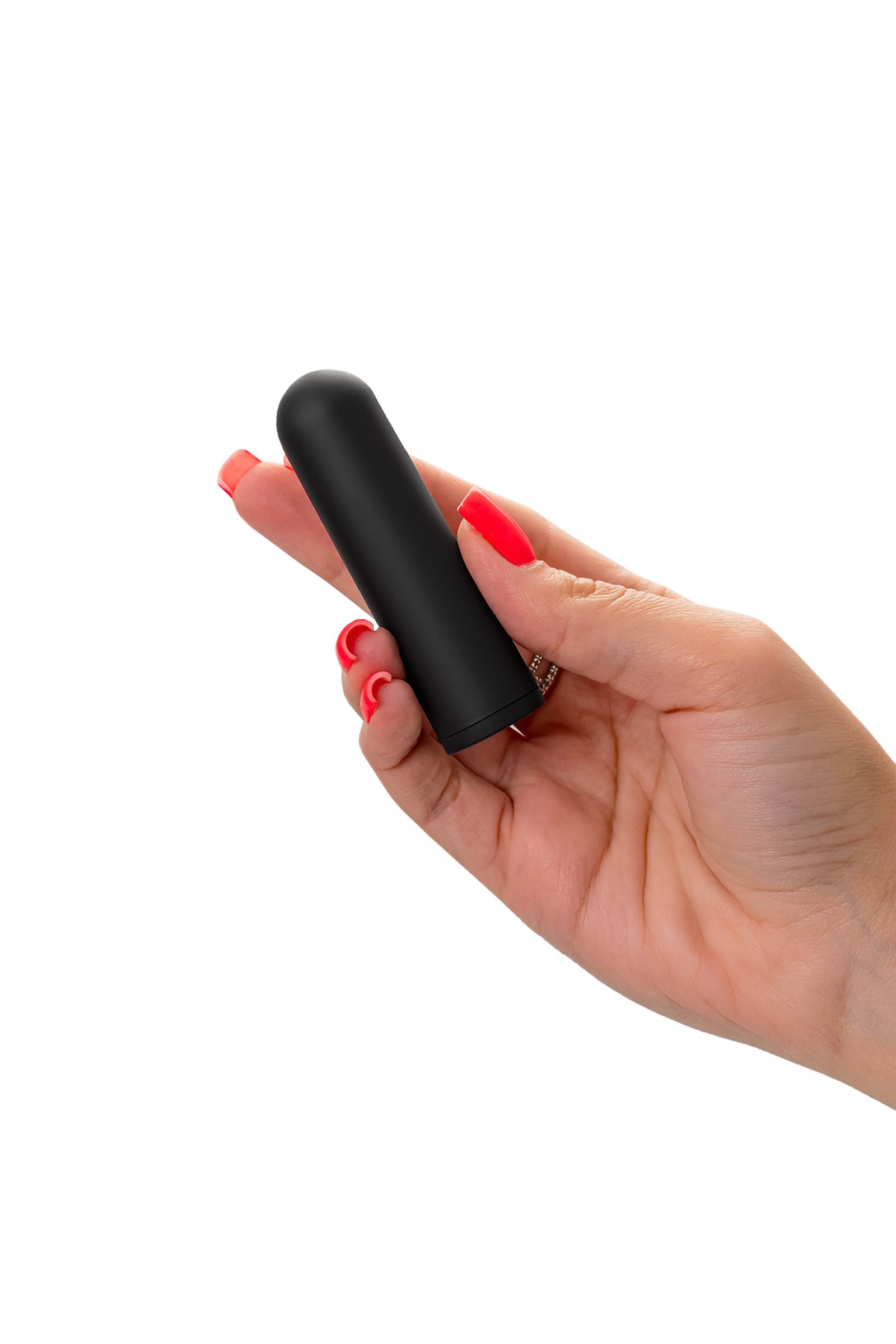 Черная перезаряжаемая вибропуля RealStick CALIBER - 7 см. 4