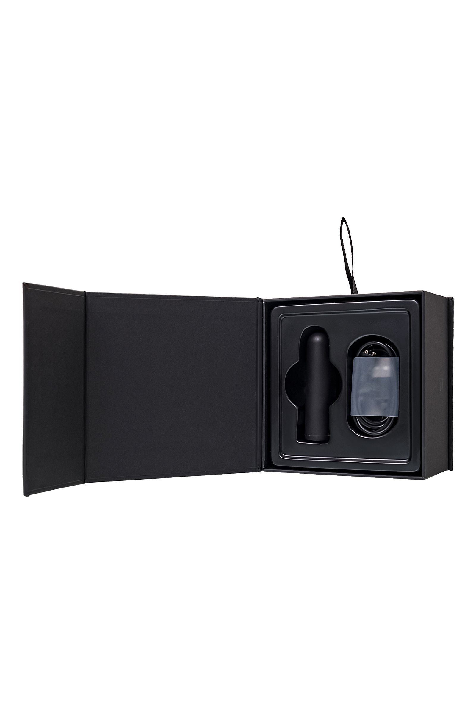 Черная перезаряжаемая вибропуля RealStick CALIBER - 7 см. 7