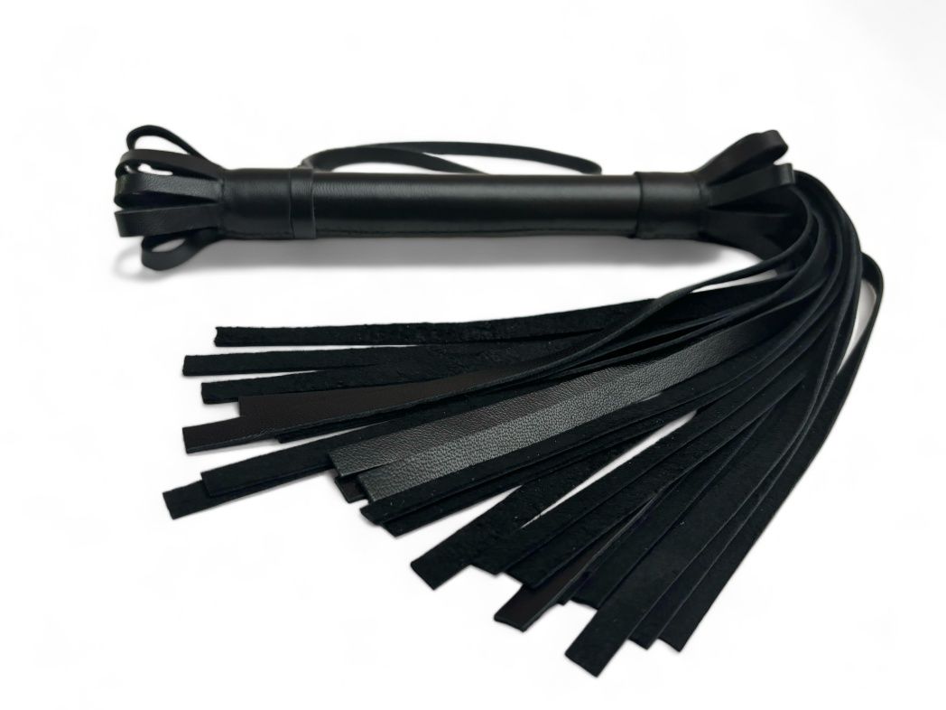 Черная кожаная плеть King Arsenal - 44 см. 2