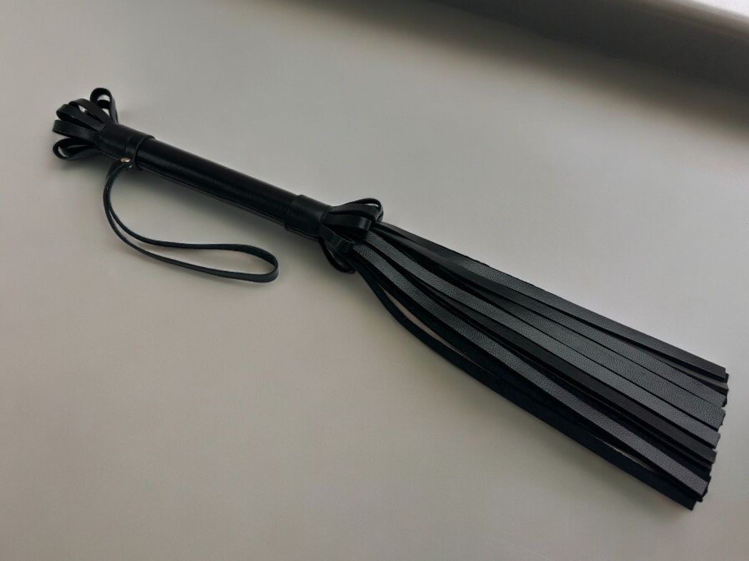 Черная кожаная плеть King Arsenal - 44 см. 4