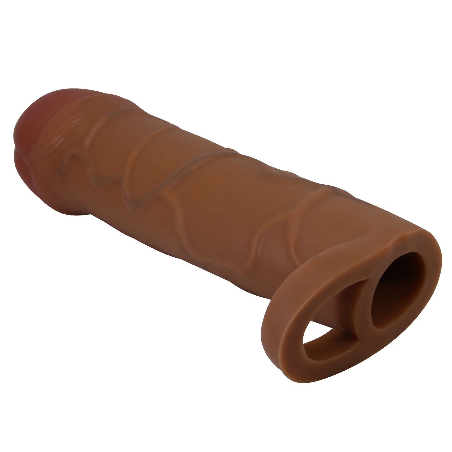 Коричневая насадка-удлинитель на пенис Bunion - 16,5 см. 4