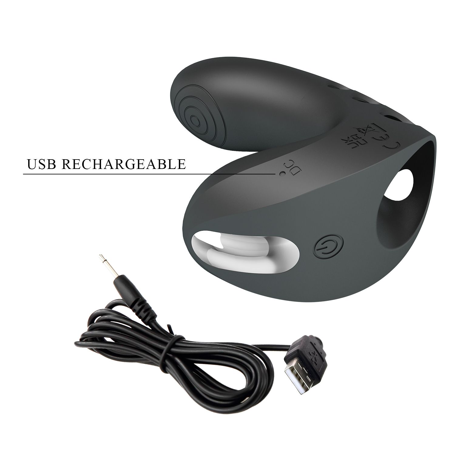 Черная вибронасадка на палец Camelia 11