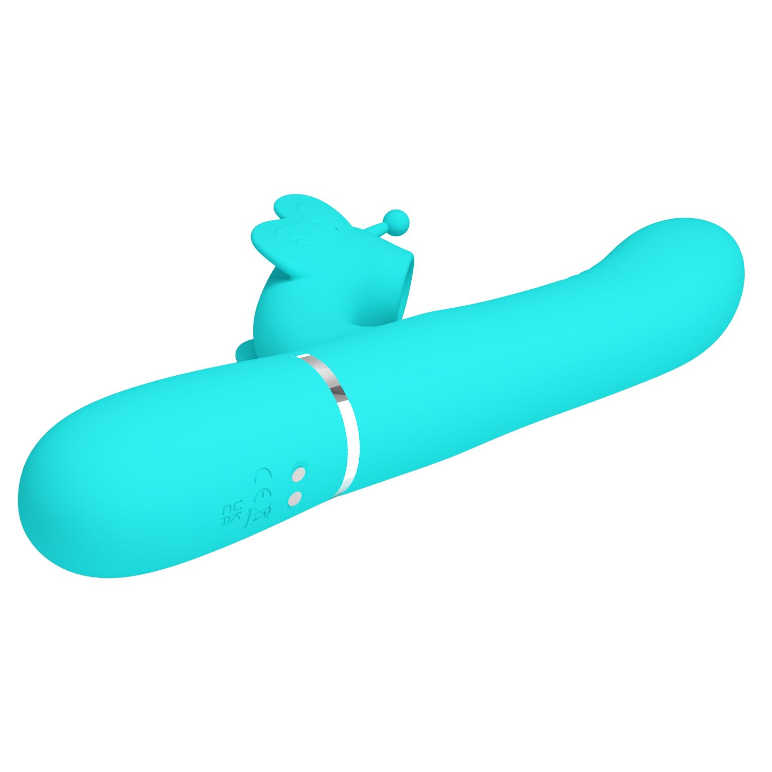 Аквамариновый вибратор-кролик Ridgely - 22,6 см. 6