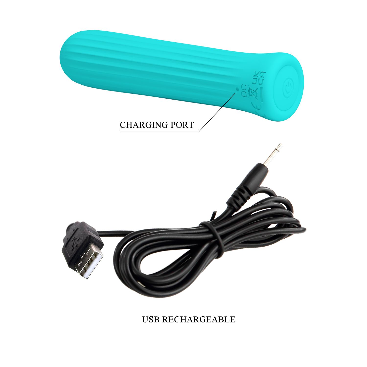 Аквамариновый мини-вибратор Blanche - 10 см. 7