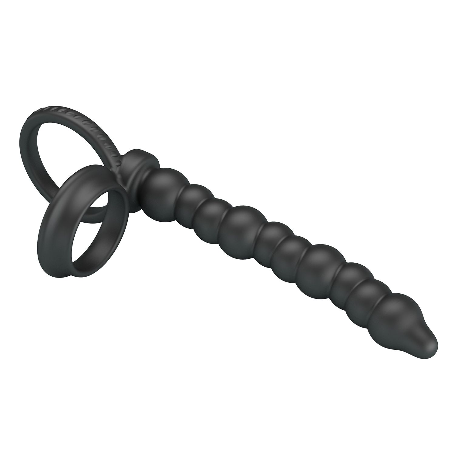 Черная насадка на пенис для двойного проникновения Dillion 9