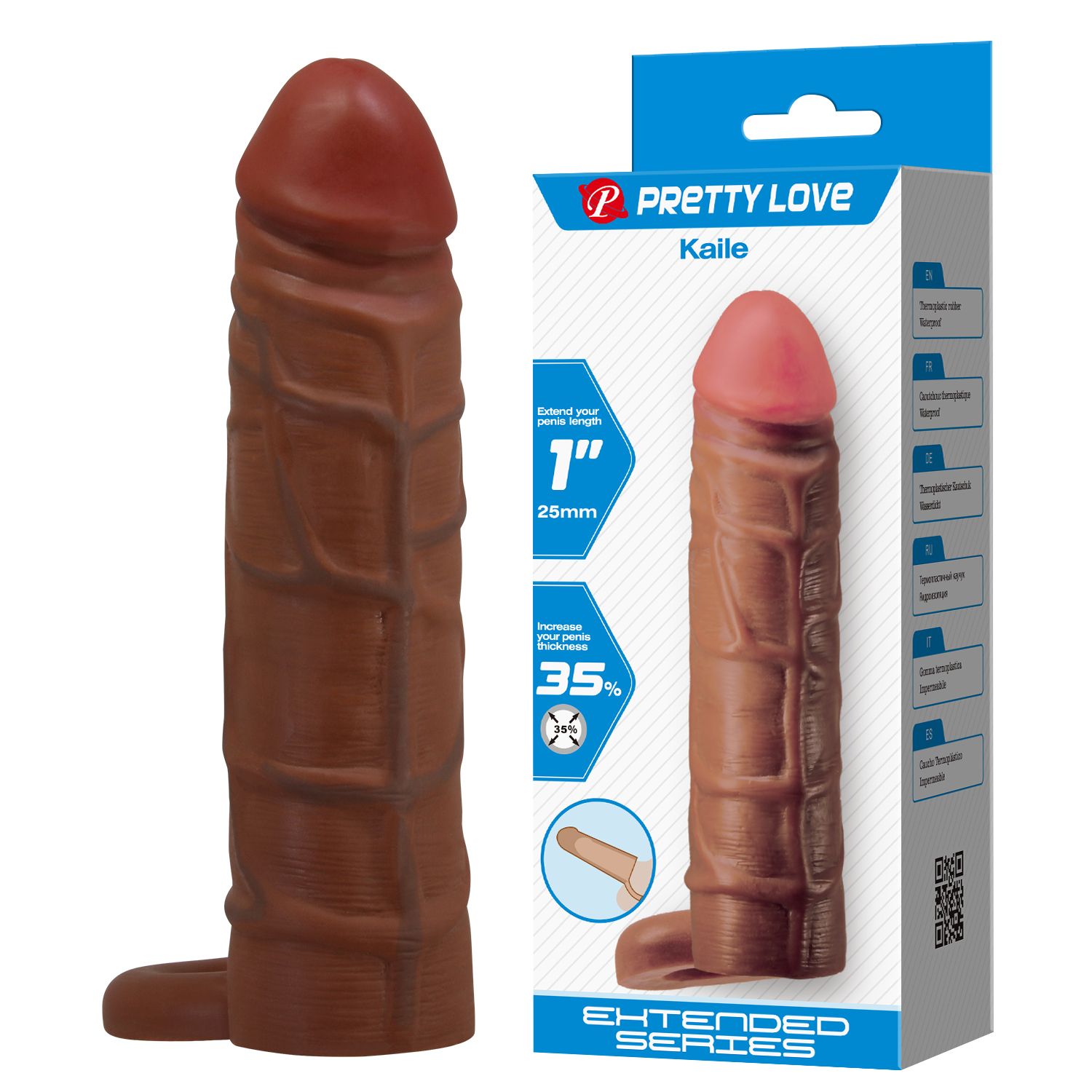 Коричневая насадка-удлинитель Kaile - 15 см. 2