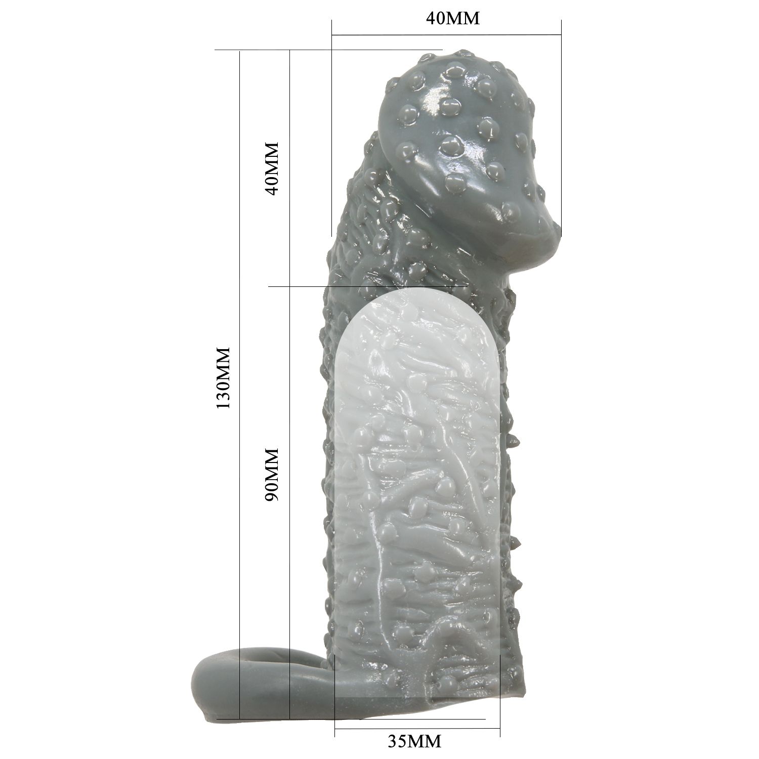 Серая насадка-удлинитель Fogg - 13 см. 9