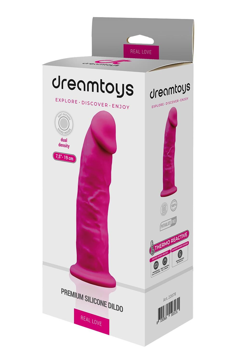 Розовый фаллоимитатор Real Love Dildo 7.5 Inch - 19,5 см. 3