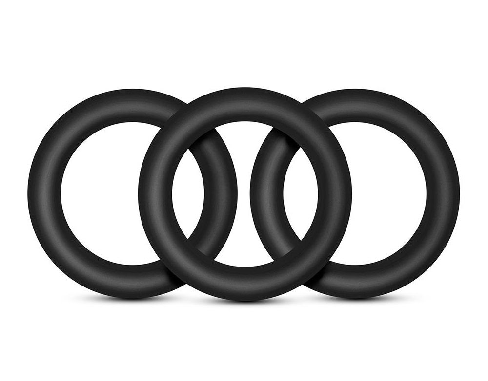 Набор из 3 черных эрекционных колец Black Small Penis Rings 1