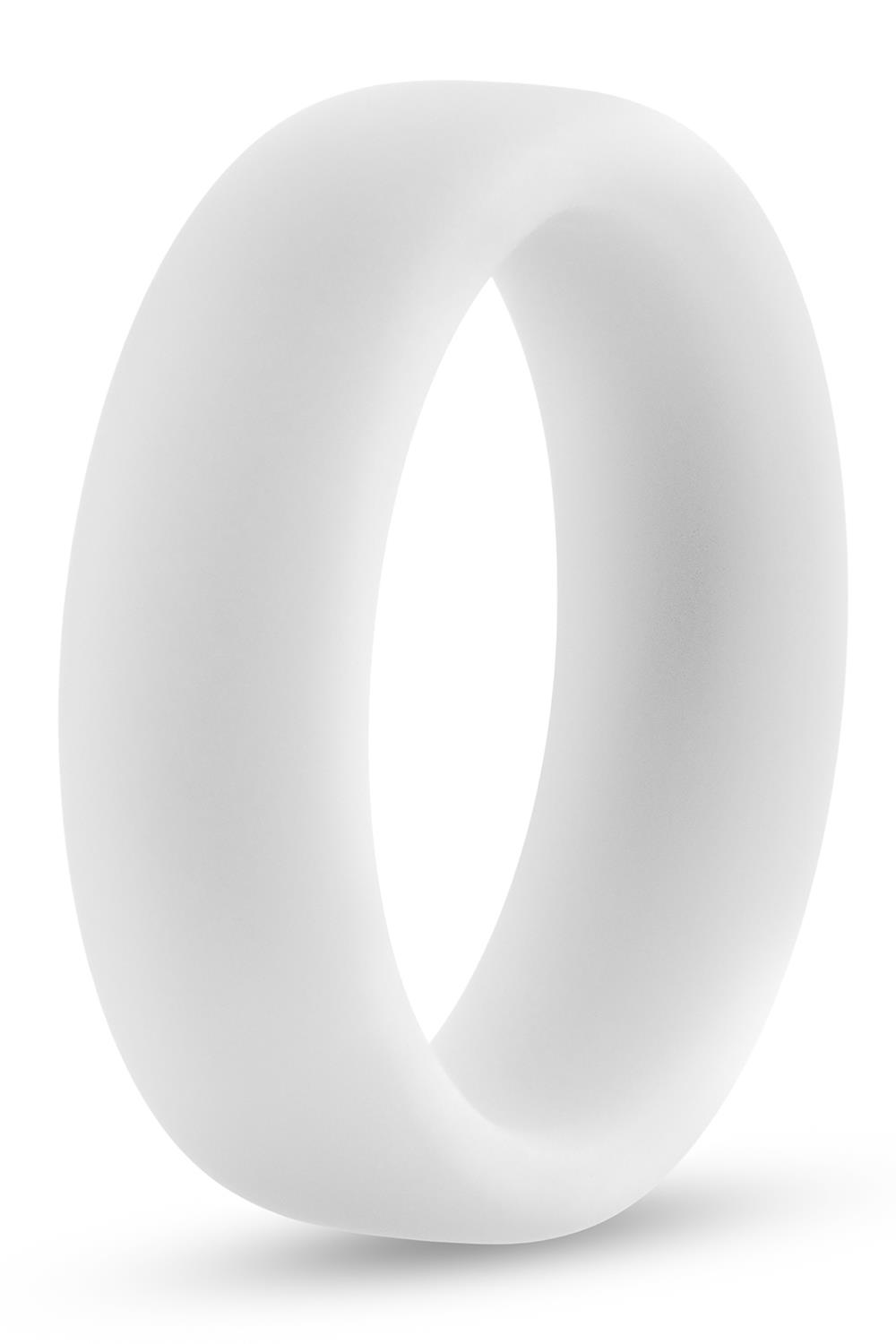 Белое люминесцентное эрекционное кольцо Silicone Glo Cock Ring 1