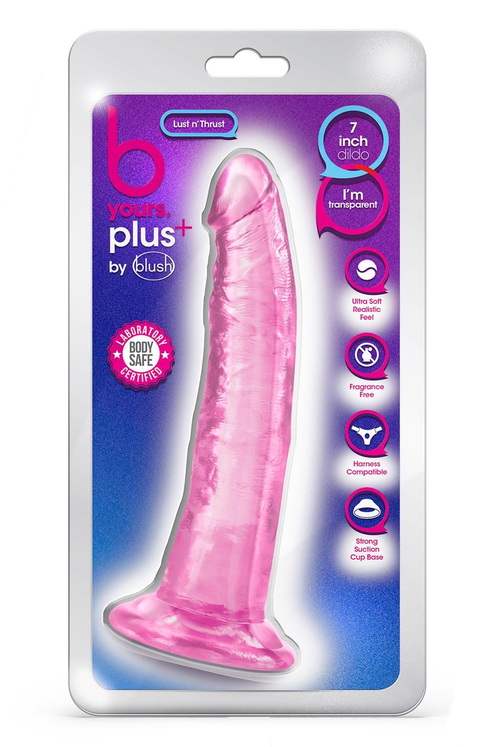 Розовый фаллоимитатор Lust N’ Thrust - 20,5 см. 2
