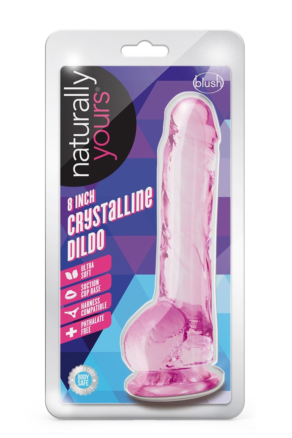 Розовый фаллоимитатор 8 Inch Crystalline Dildo - 19,5 см. 2