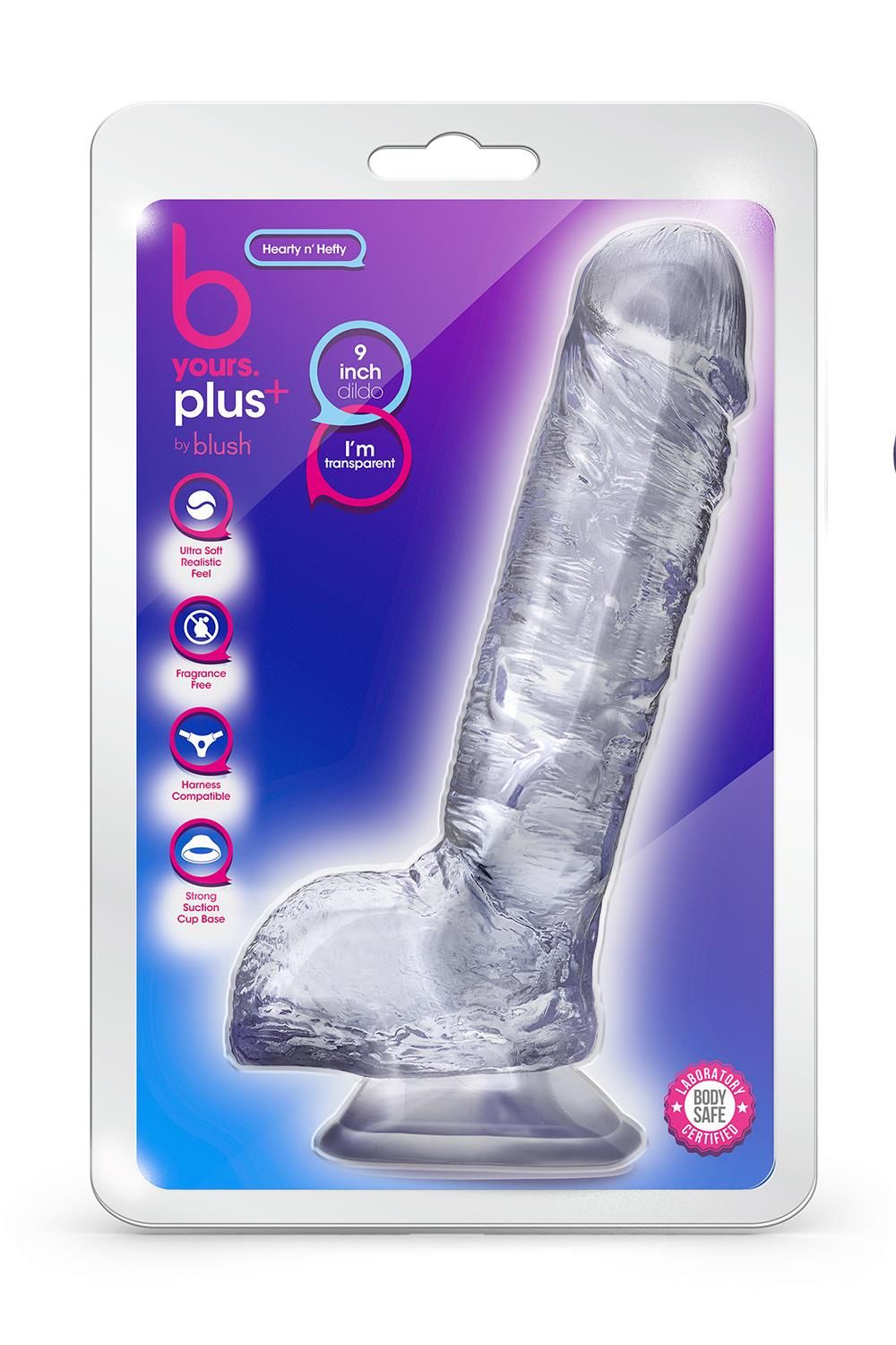 Прозрачный фаллоимитатор Hearty N’ Hefty - 22,9 см. 3