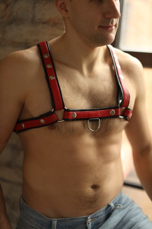 Черно-красная мужская портупея Black-Red 1