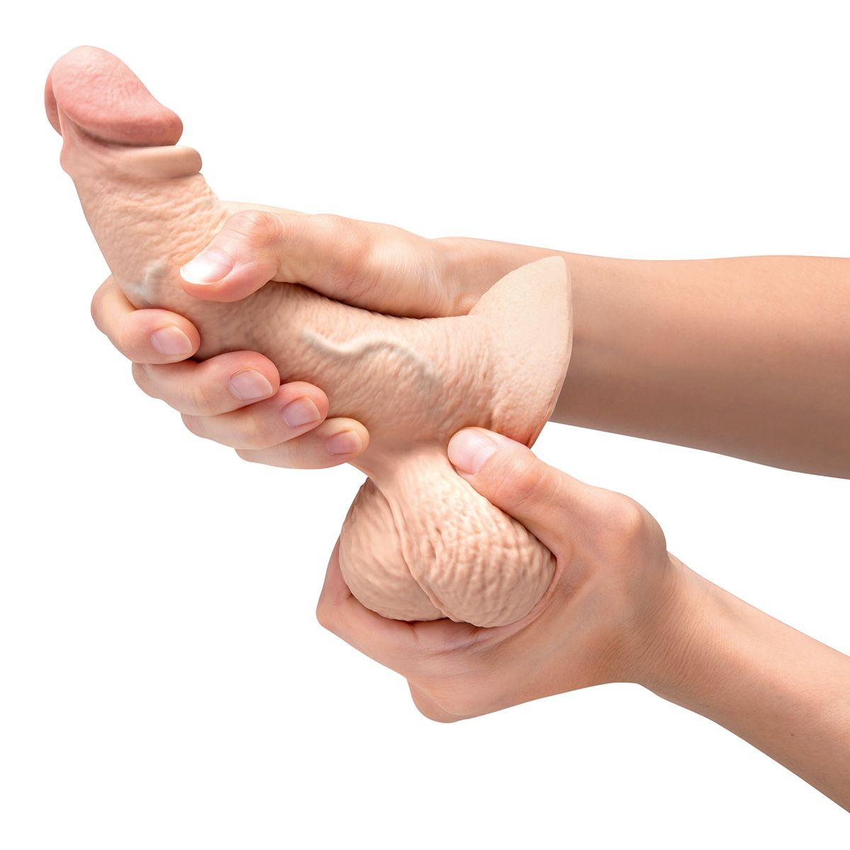 Телесный анальный фаллоимитатор Slipskin 6.5’’ Curved - 16,7 см. 6