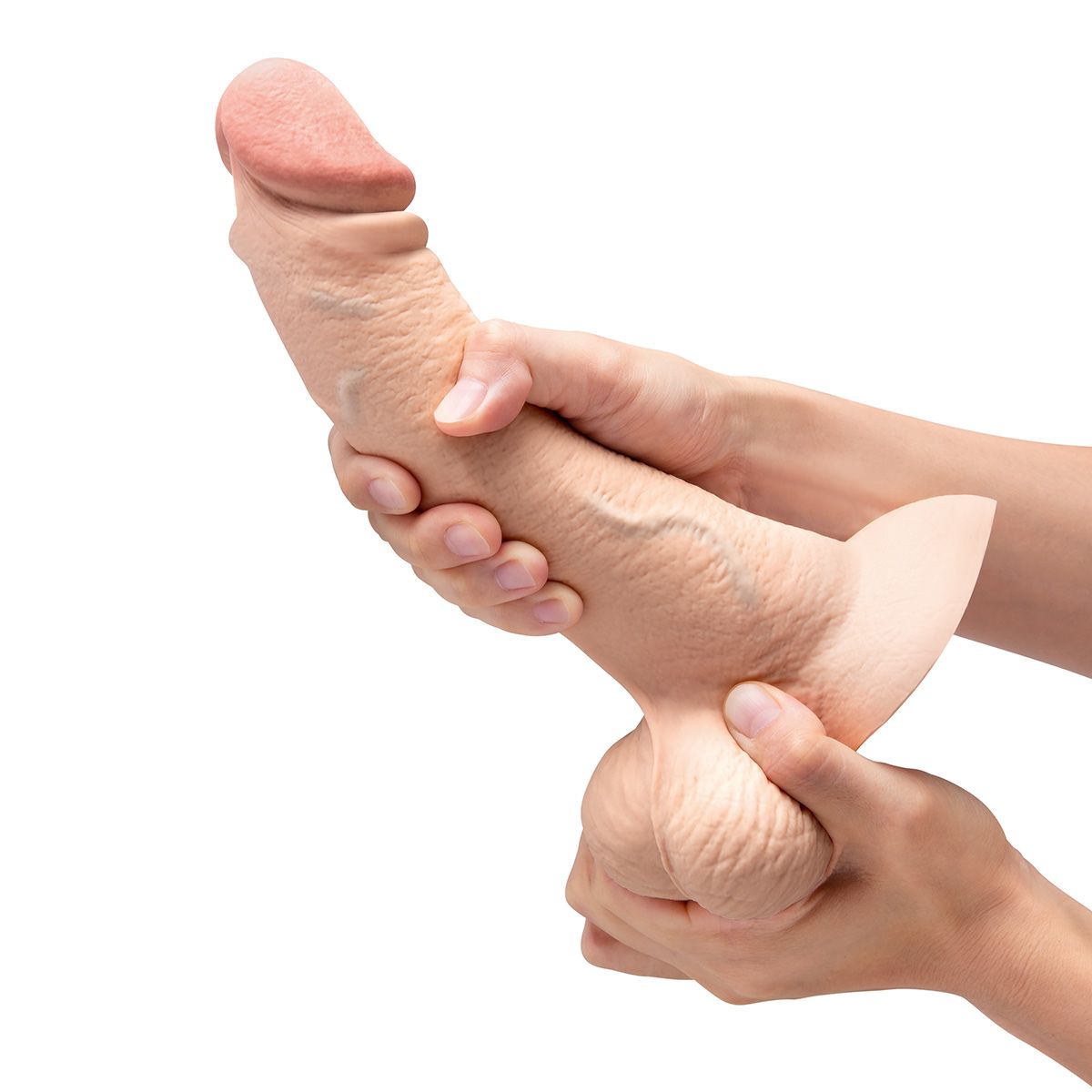 Телесный анальный фаллоимитатор Slipskin 9’’ Curved - 22 см. 6