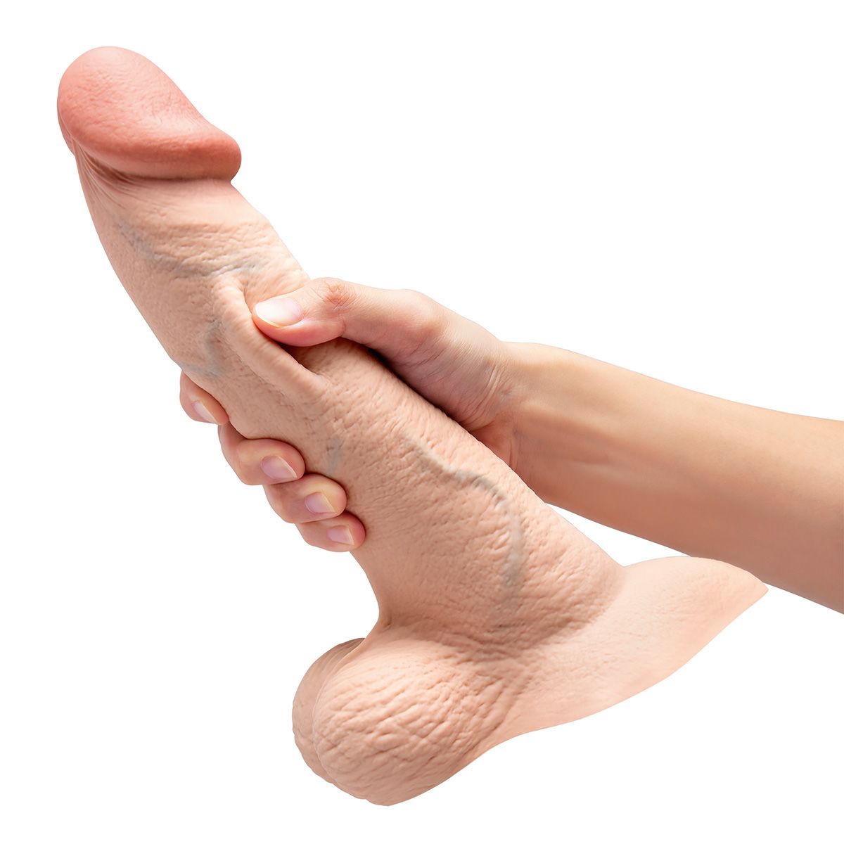 Телесный анальный фаллоимитатор Slipskin 10’’ Curved - 25 см. 5