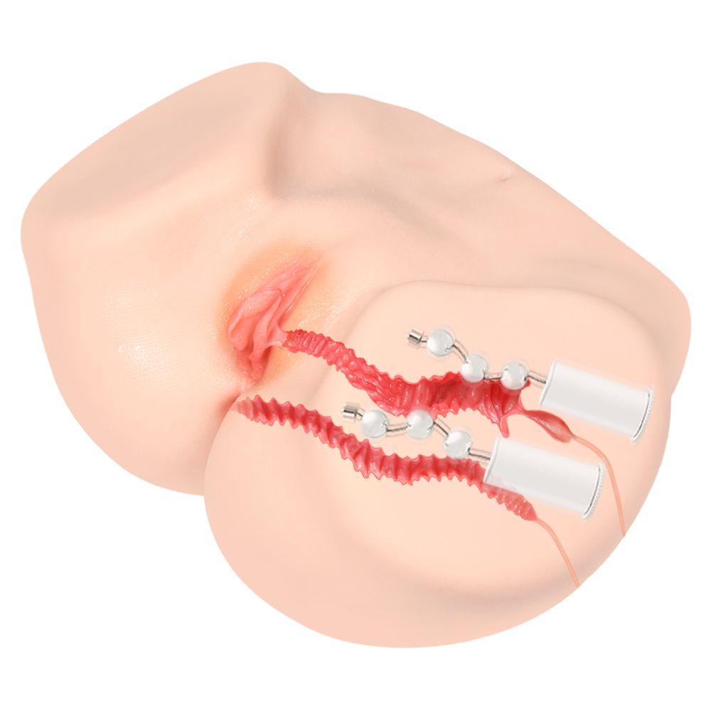 Телесный полуторс с двойным слоем материала и вибрацией Vanilla Onahole Real Vagina 8