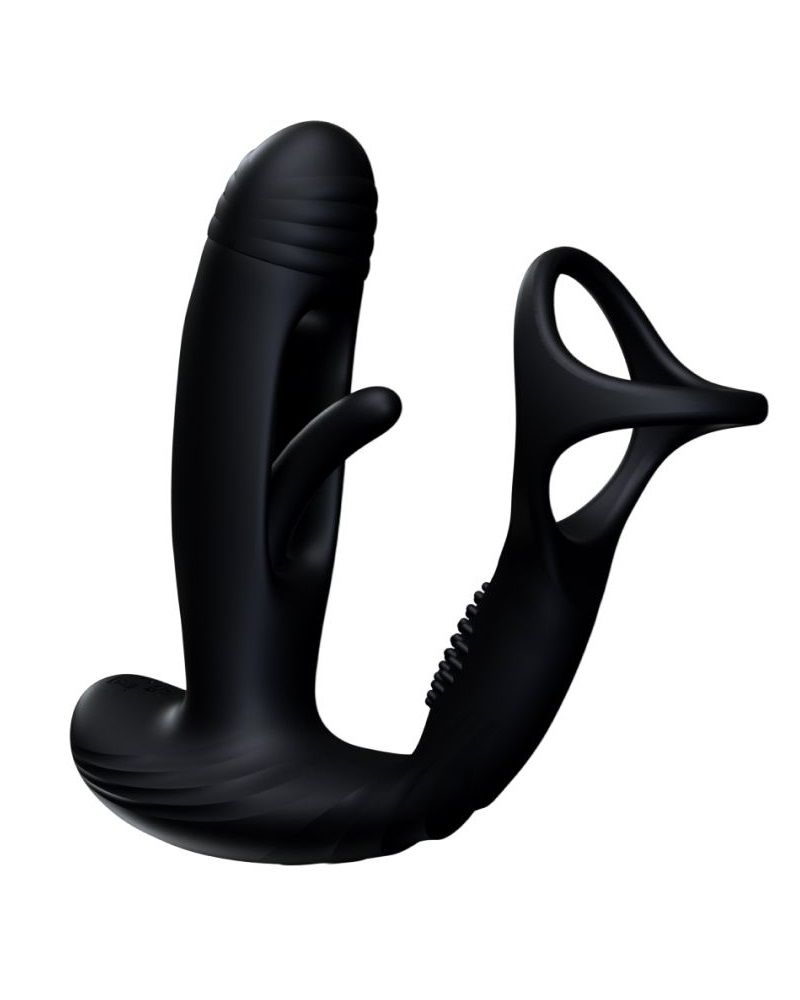 Черный инновационный масcажер простаты Pulse с функцией осцилляции 1