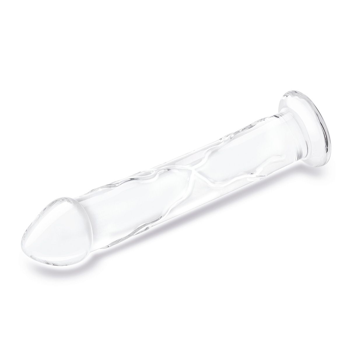 Большой стеклянный стимулятор 12’’ Glass Dildo With Veins & Flat Base - 28 см. 3