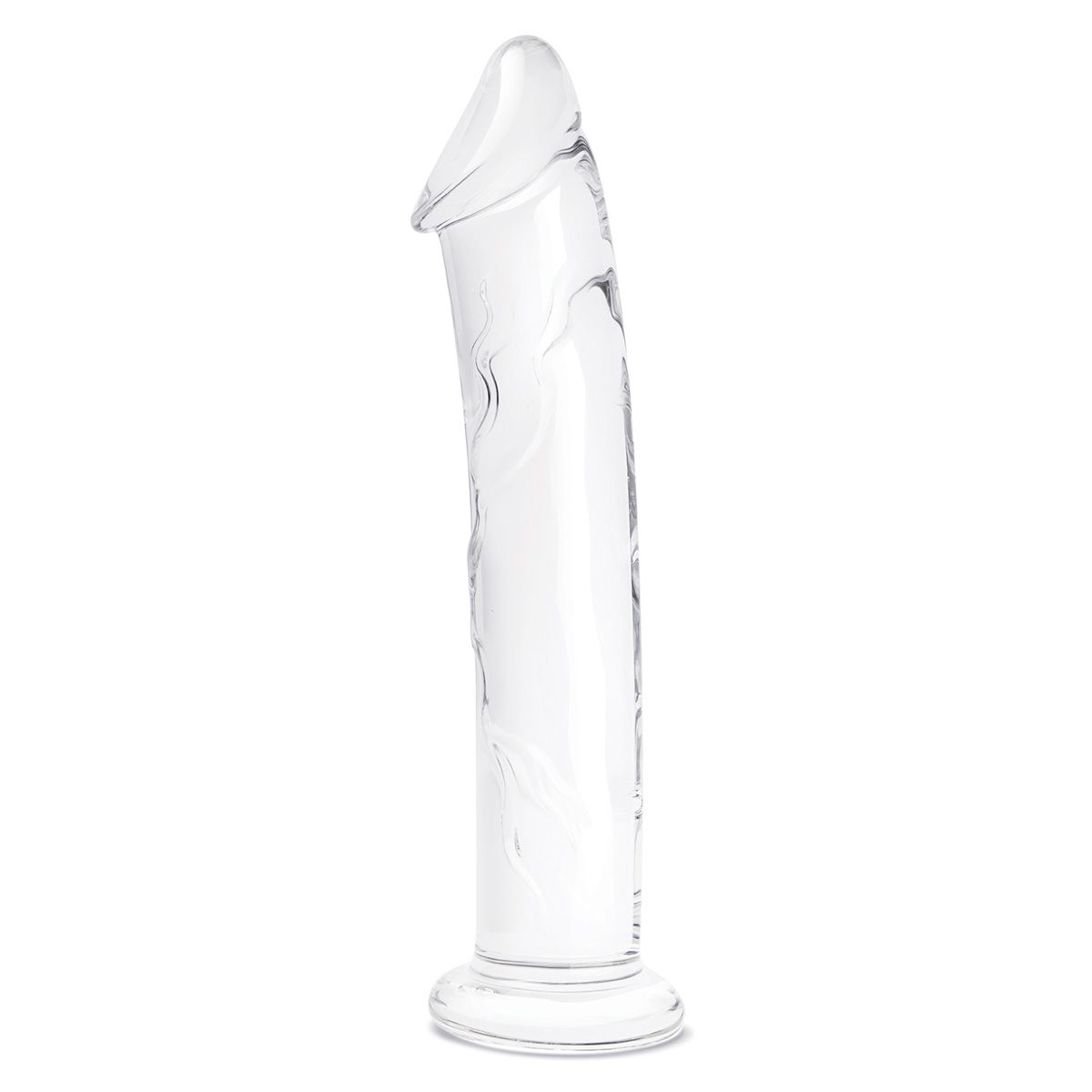 Большой стеклянный стимулятор 12’’ Glass Dildo With Veins & Flat Base - 28 см. 1