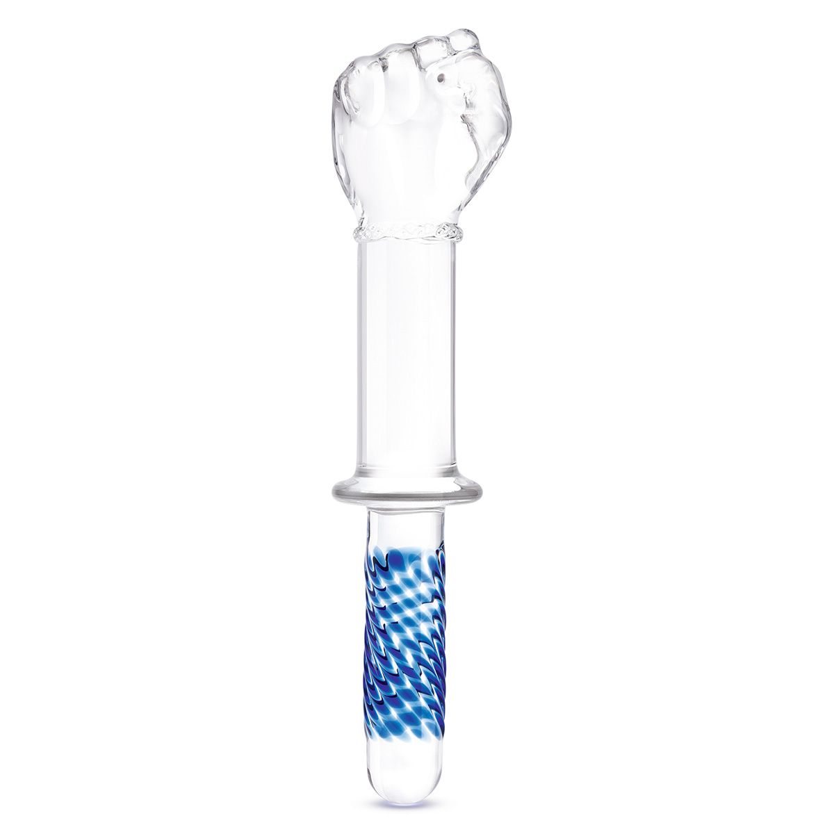 Стеклянный стимулятор в форме сжатой в кулак руки 11’’ Glass Fist Double Ended With Handle Grip - 28 см. 1