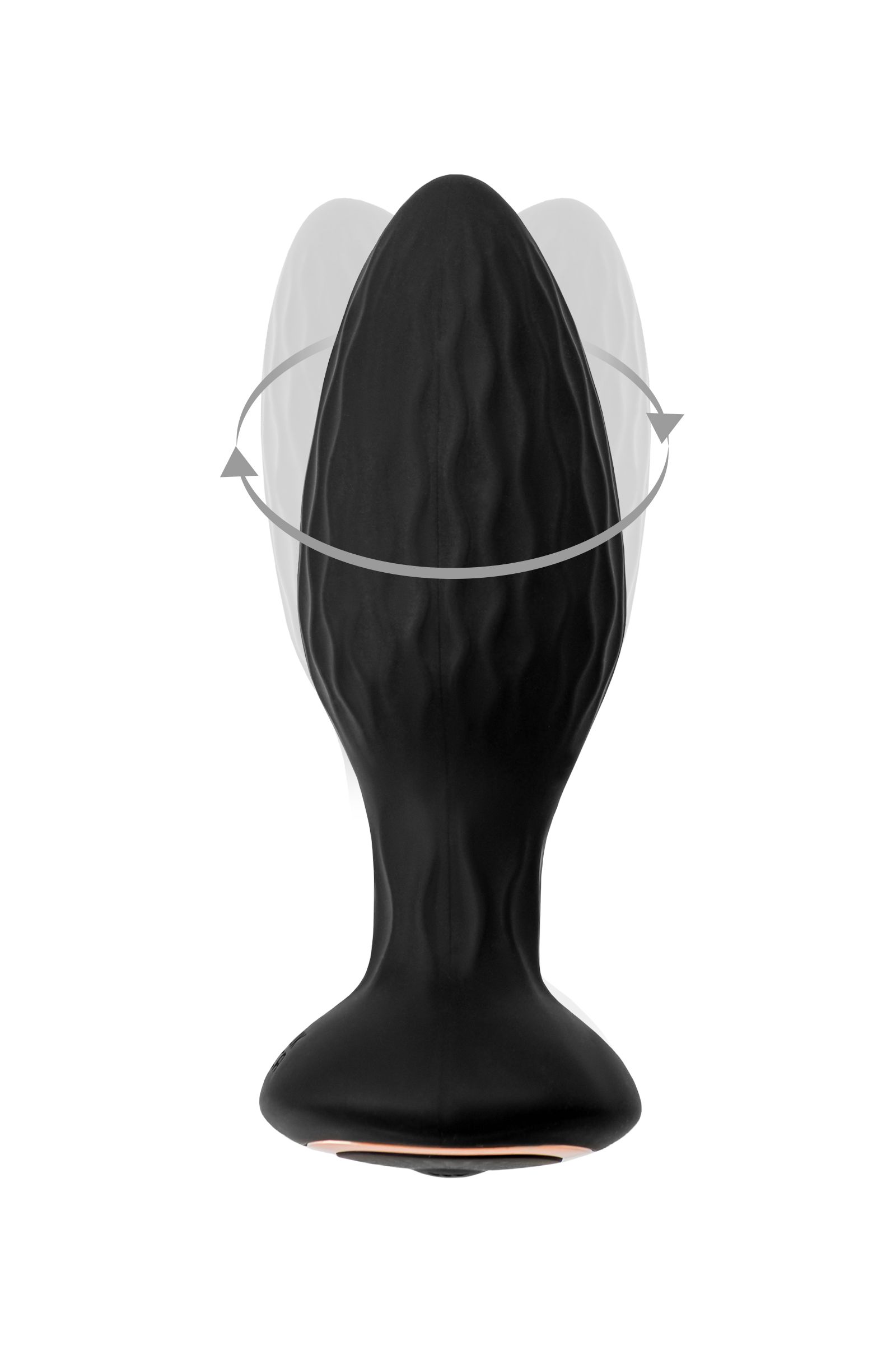 Черная анальная вибровтулка Tucana с ротацией и управлением через приложение - 12 см. 2