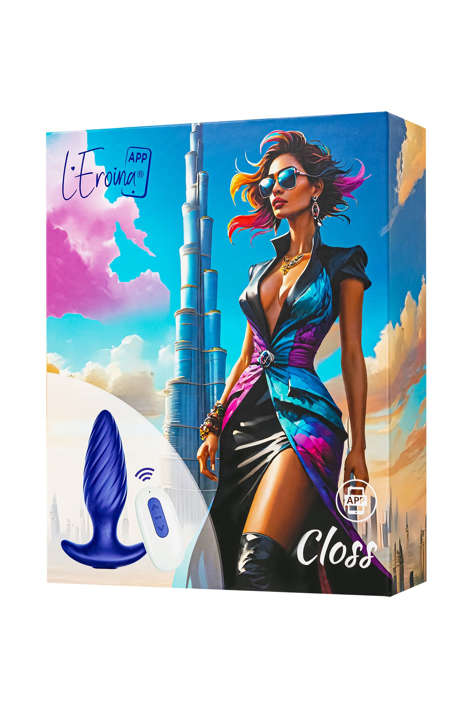 Синяя анальная вибровтулка Closs с управлением через приложение 11