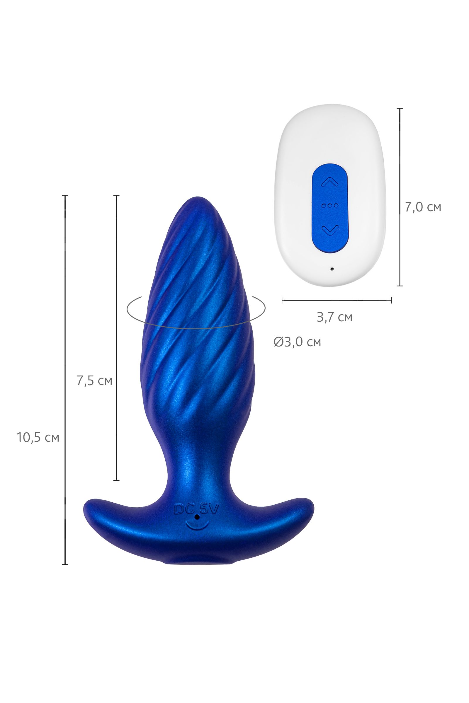 Синяя анальная вибровтулка Closs с управлением через приложение 7