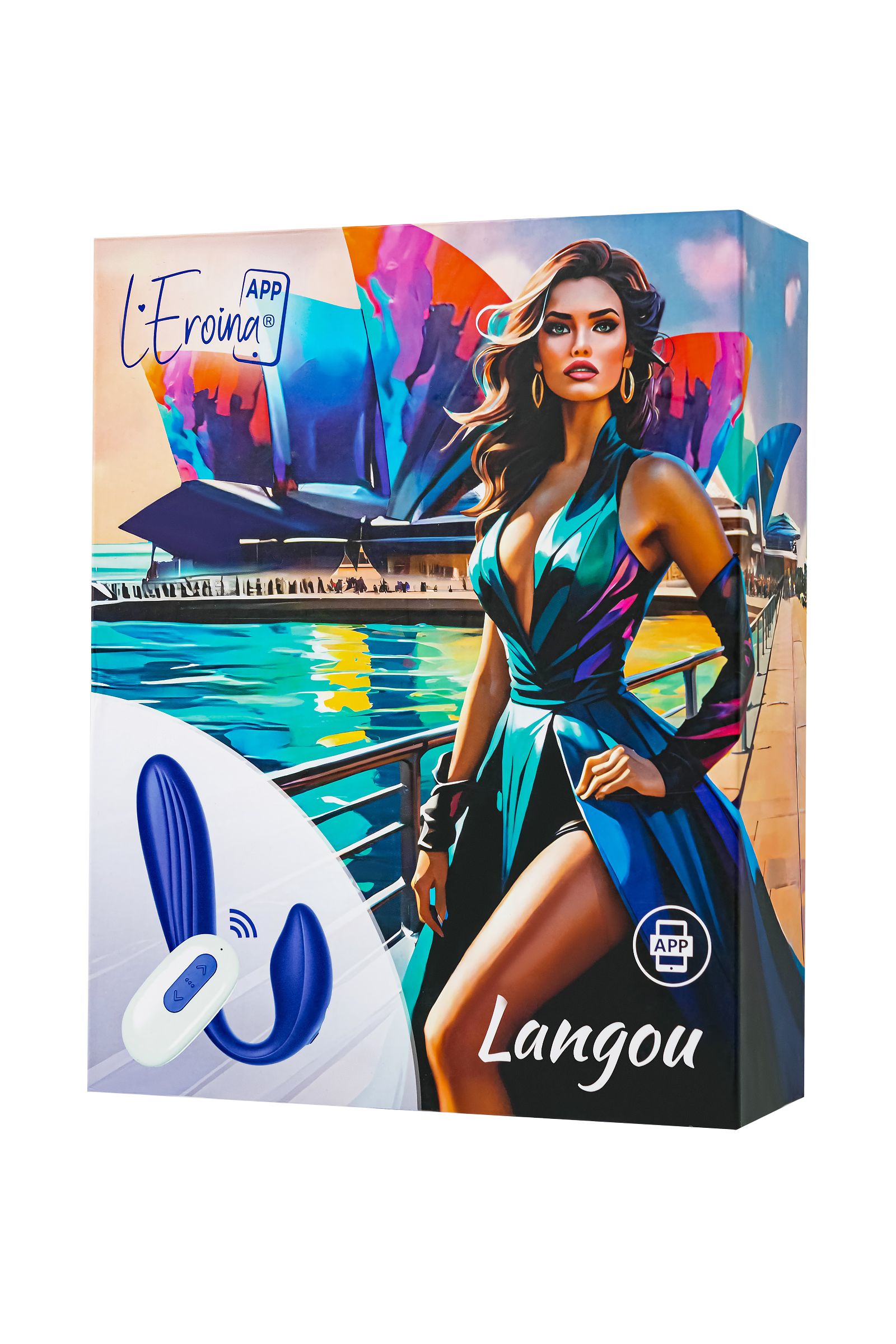 Синий вибратор для пар Langou с управлением через приложение 12