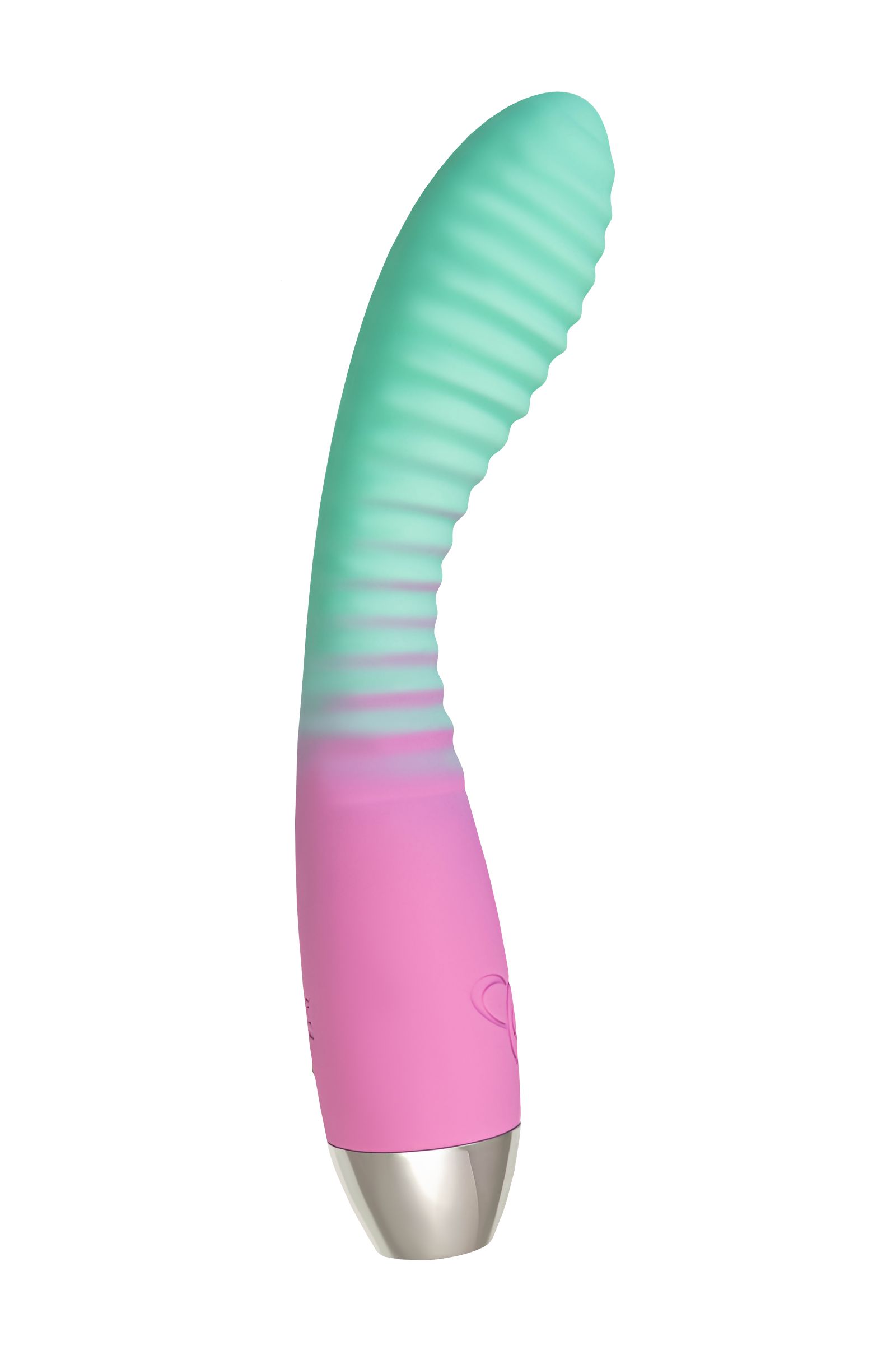 Мятно-розовый вибратор с изогнутой головкой Azalia - 20,5 см. 4