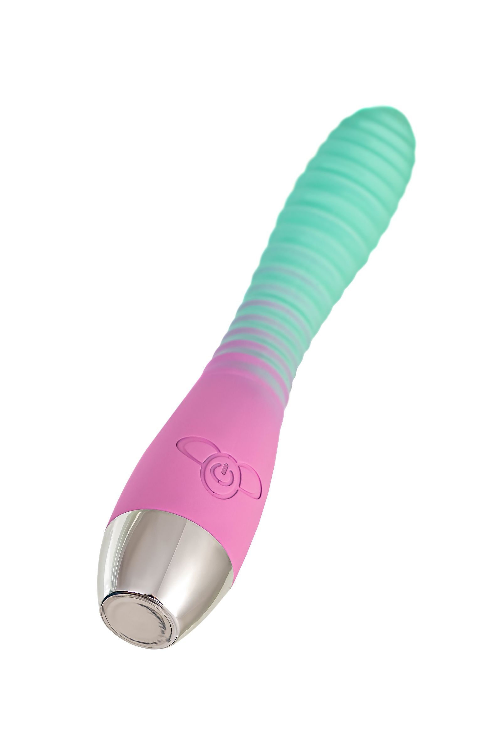 Мятно-розовый вибратор с изогнутой головкой Azalia - 20,5 см. 5