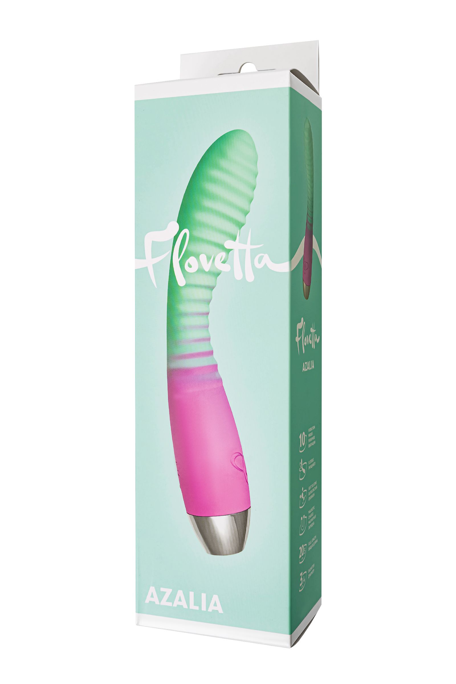 Мятно-розовый вибратор с изогнутой головкой Azalia - 20,5 см. 10