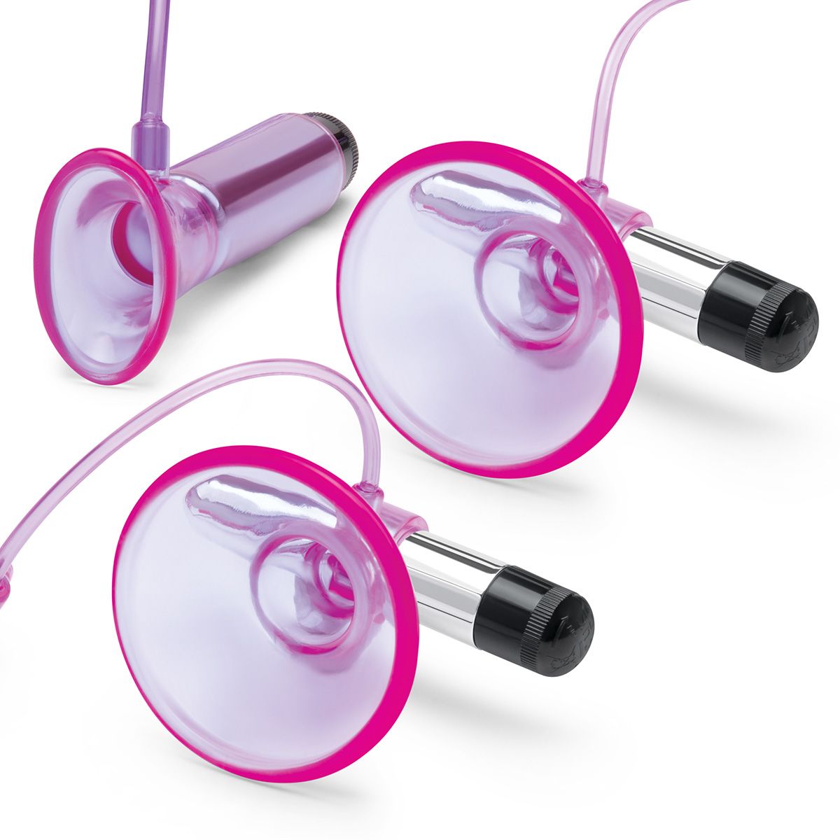 Фиолетовая вибропомпа для клитора и сосков Vibrating Nipple Suckers with Clitoral Pump and Quick Release 2