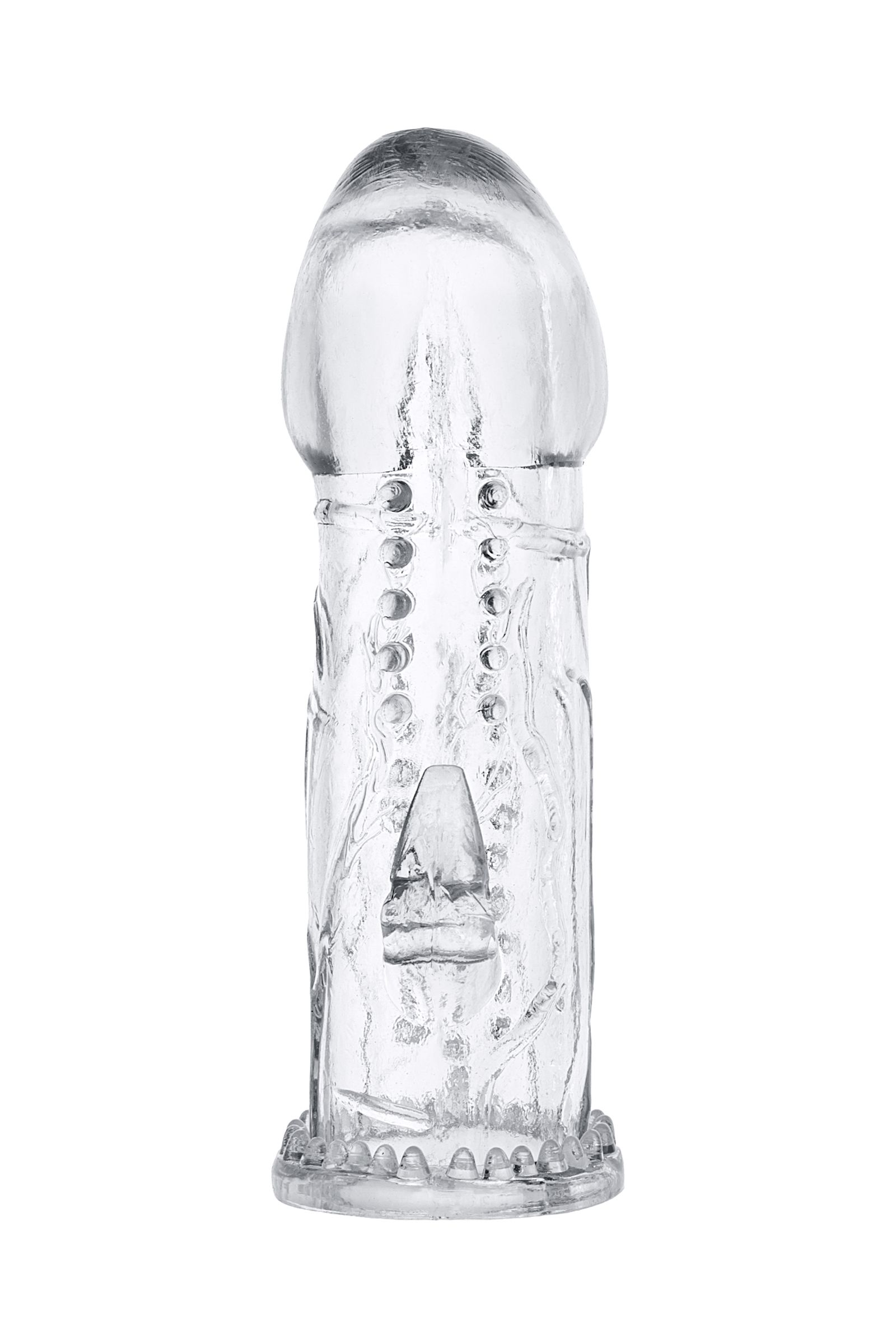 Прозрачная насадка на пенис с шипиками и коготком - 13,5 см. 3